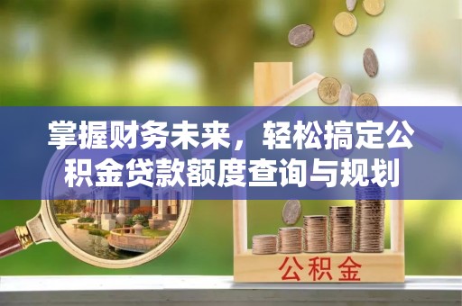 永康掌握财务未来，轻松搞定公积金贷款额度查询与规划