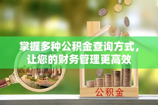 永康掌握多种公积金查询方式，让您的财务管理更高效
