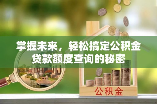 永康掌握未来，轻松搞定公积金贷款额度查询的秘密